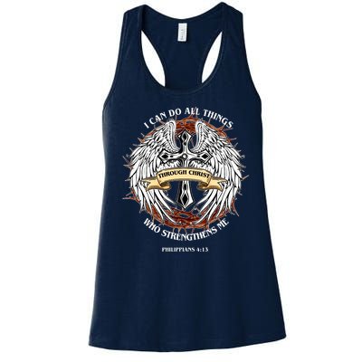 Philippians 4 13 I Can Do All Things Strengthens Me Women's Racerback Tank