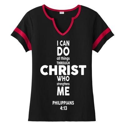 Philippians 4:13 I Can Do All Thing Through Christ Ladies Halftime Notch Neck Tee