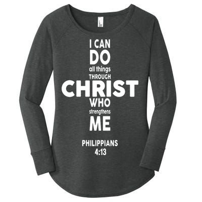 Philippians 4:13 I Can Do All Thing Through Christ Women's Perfect Tri Tunic Long Sleeve Shirt