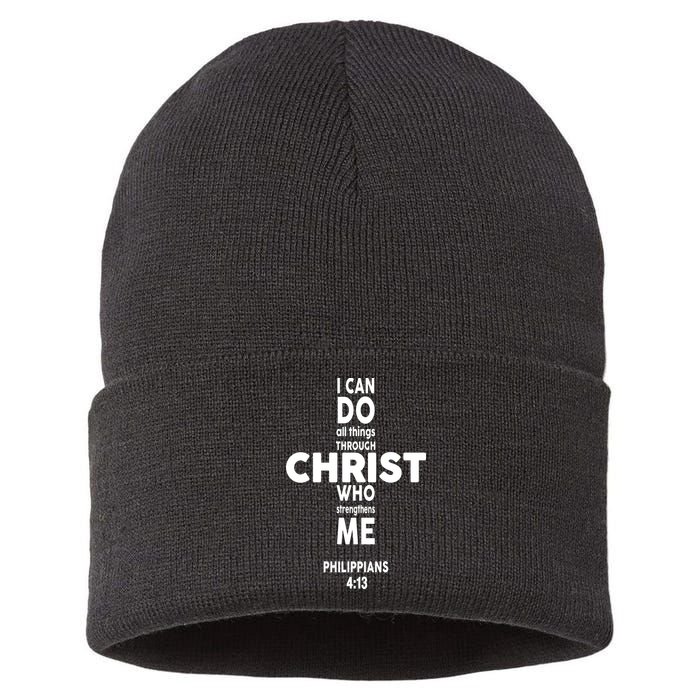 Philippians 4:13 I Can Do All Thing Through Christ Sustainable Knit Beanie