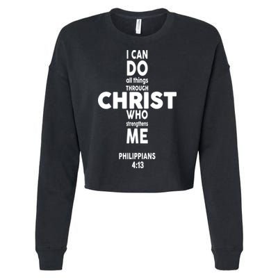 Philippians 4:13 I Can Do All Thing Through Christ Cropped Pullover Crew