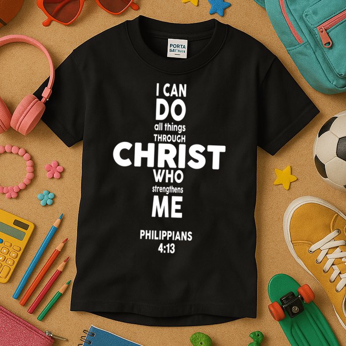 Philippians 4:13 I Can Do All Thing Through Christ Kids T-Shirt