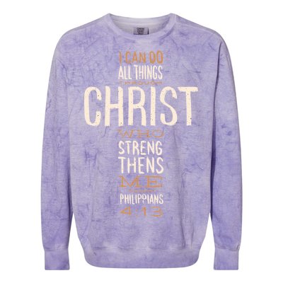 Philippians Bible Quote Cross Colorblast Crewneck Sweatshirt