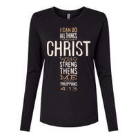 Philippians Bible Quote Cross Womens Cotton Relaxed Long Sleeve T-Shirt