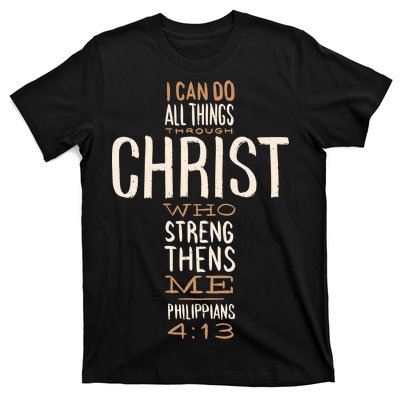 Philippians Bible Quote Cross T-Shirt