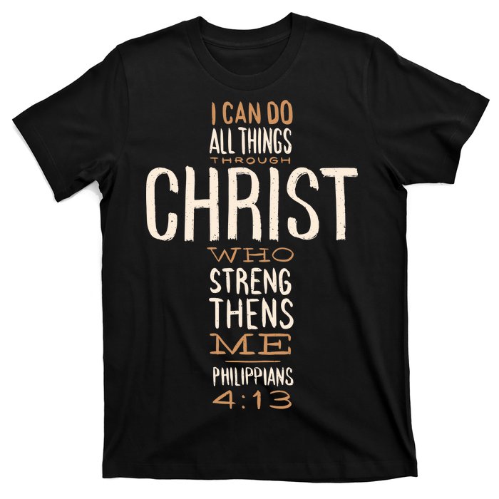 Philippians Bible Quote Cross T-Shirt