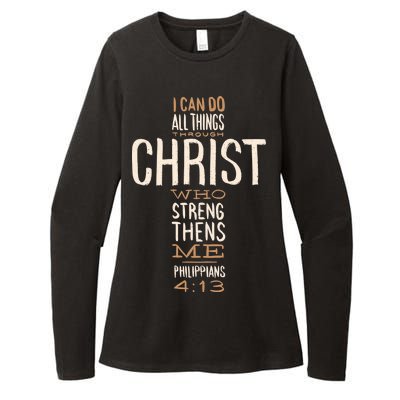 Philippians Bible Quote Cross Womens CVC Long Sleeve Shirt