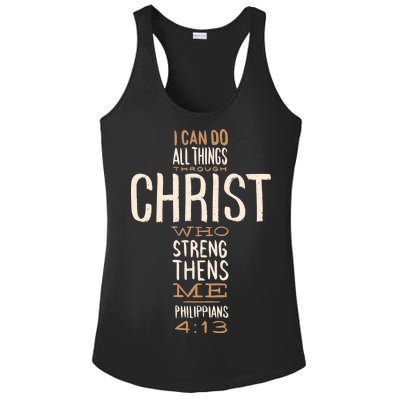 Philippians Bible Quote Cross Ladies PosiCharge Competitor Racerback Tank