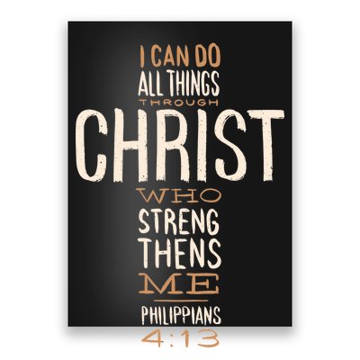 Philippians Bible Quote Cross Poster