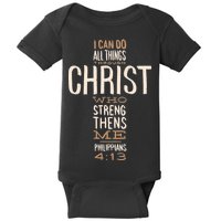 Philippians Bible Quote Cross Baby Bodysuit