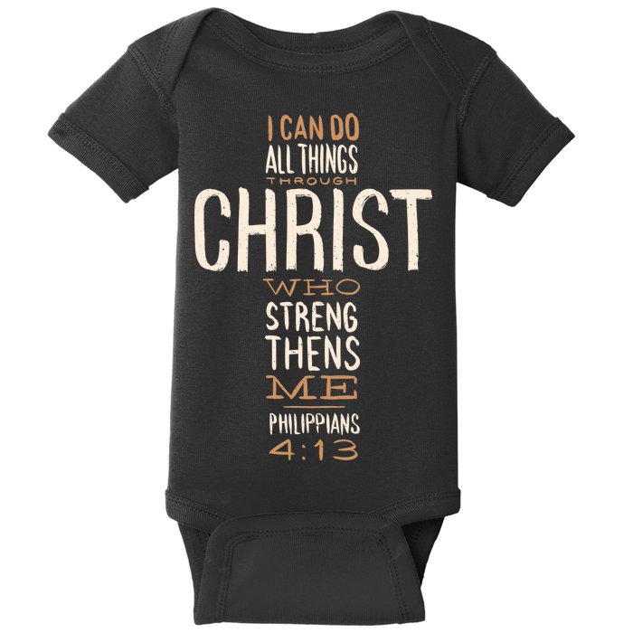 Philippians Bible Quote Cross Baby Bodysuit