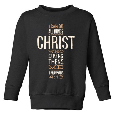 Philippians Bible Quote Cross Toddler Sweatshirt