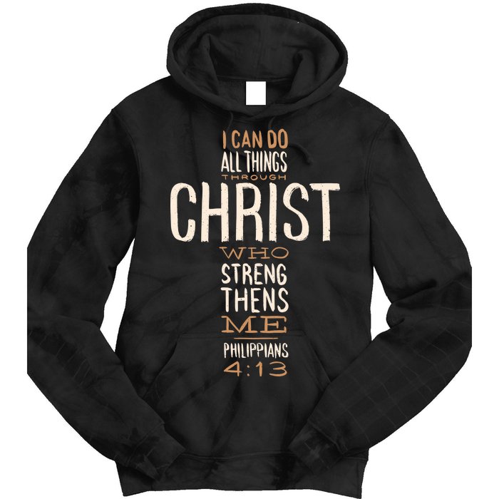 Philippians Bible Quote Cross Tie Dye Hoodie