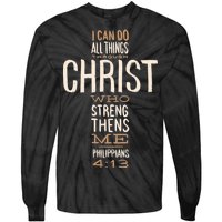 Philippians Bible Quote Cross Tie-Dye Long Sleeve Shirt