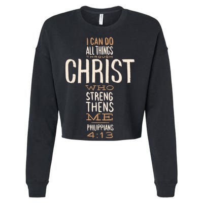 Philippians Bible Quote Cross Cropped Pullover Crew