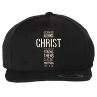 Philippians Bible Quote Cross Wool Snapback Cap