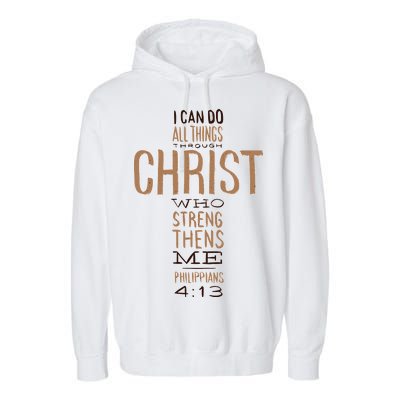 Philippians Bible Quote Cross Garment-Dyed Fleece Hoodie