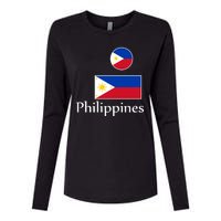 Philippines Flag Womens Cotton Relaxed Long Sleeve T-Shirt