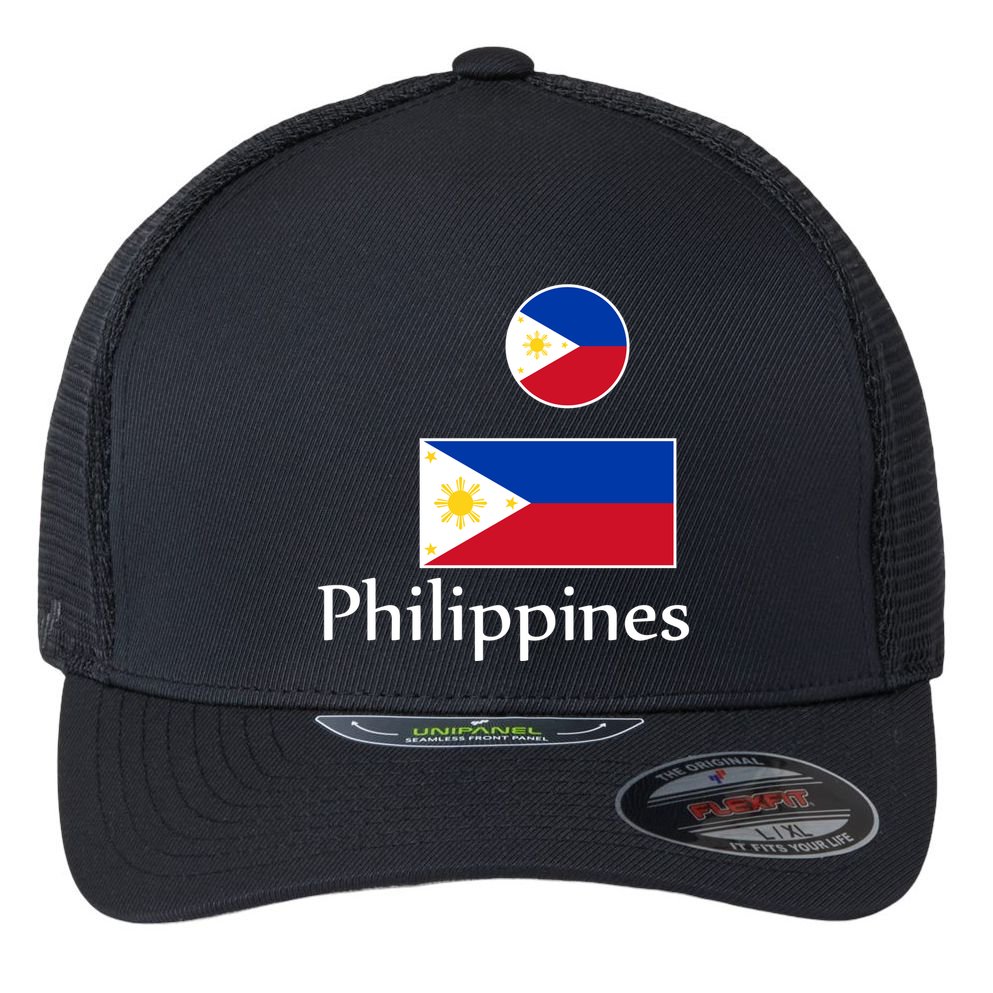 Philippines Flag Flexfit Unipanel Trucker Cap