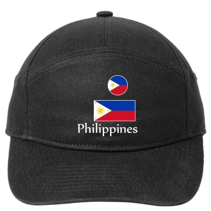 Philippines Flag 7-Panel Snapback Hat