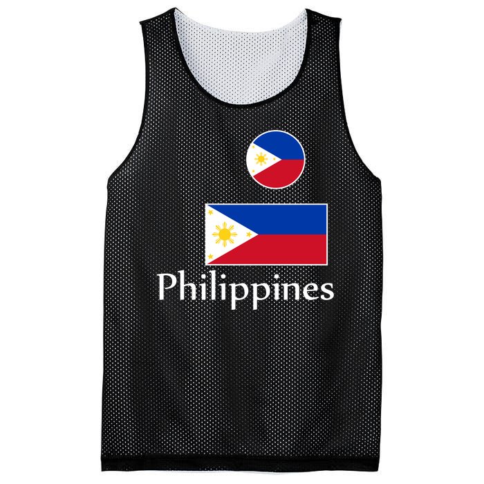 Philippines Flag Mesh Reversible Basketball Jersey Tank