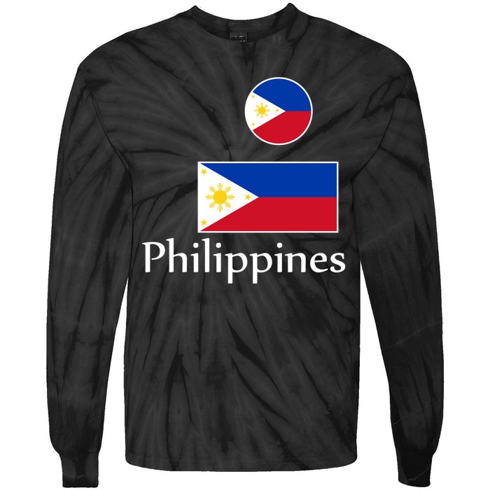 Philippines Flag Tie-Dye Long Sleeve Shirt