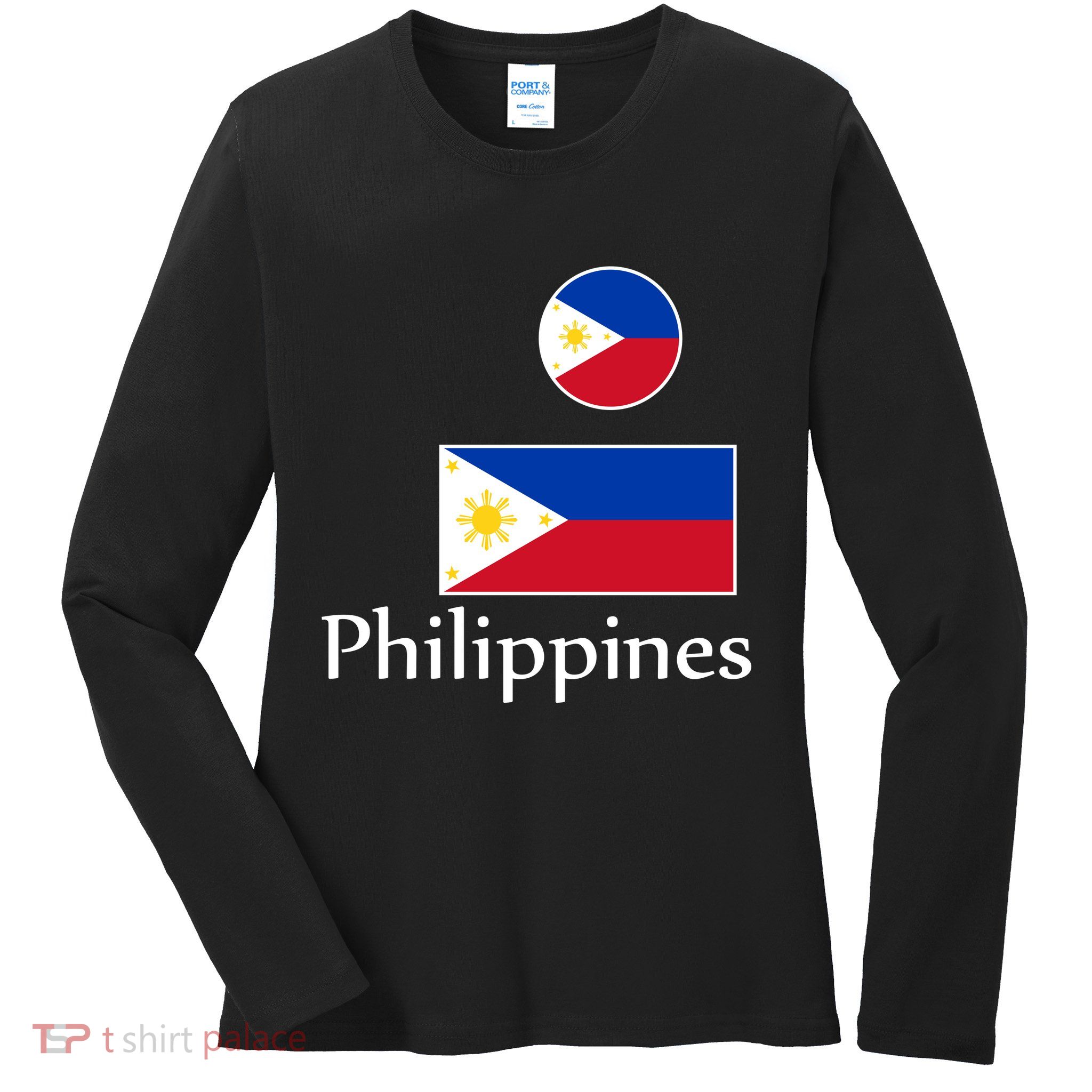 Philippines Flag Ladies Long Sleeve Shirt