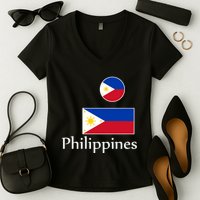 Philippines Flag Women's V-Neck T-Shirt