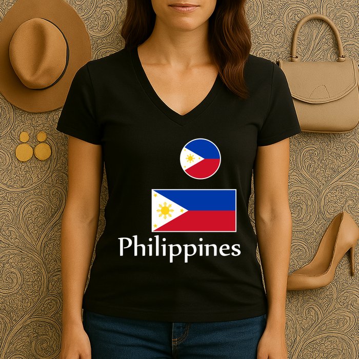 Philippines Flag Women's V-Neck T-Shirt