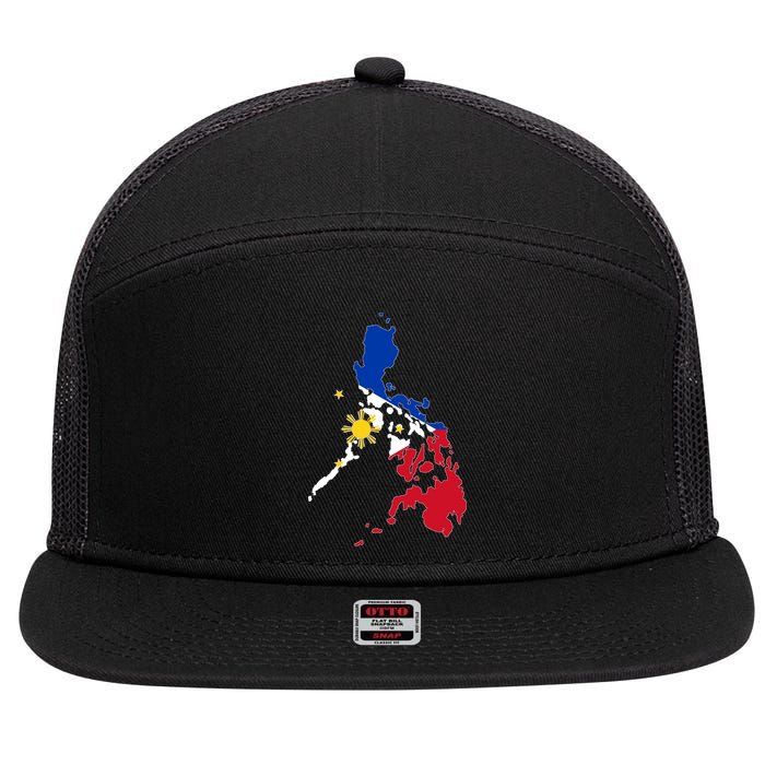 Philippines Map Flag 7 Panel Mesh Trucker Snapback Hat