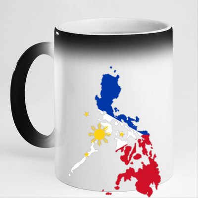 Philippines Map Flag 11oz Black Color Changing Mug