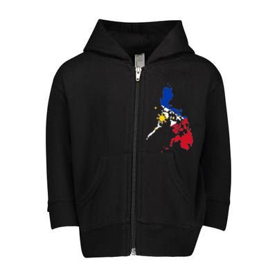 Philippines Map Flag Toddler Zip Fleece Hoodie