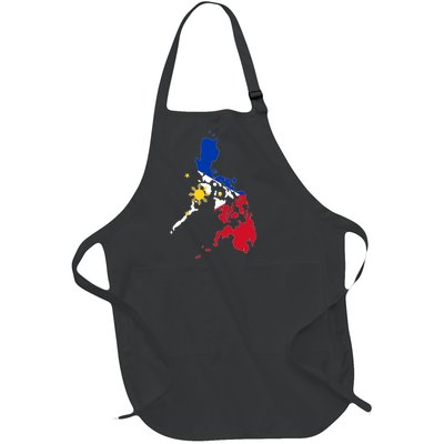 Philippines Map Flag Full-Length Apron With Pockets