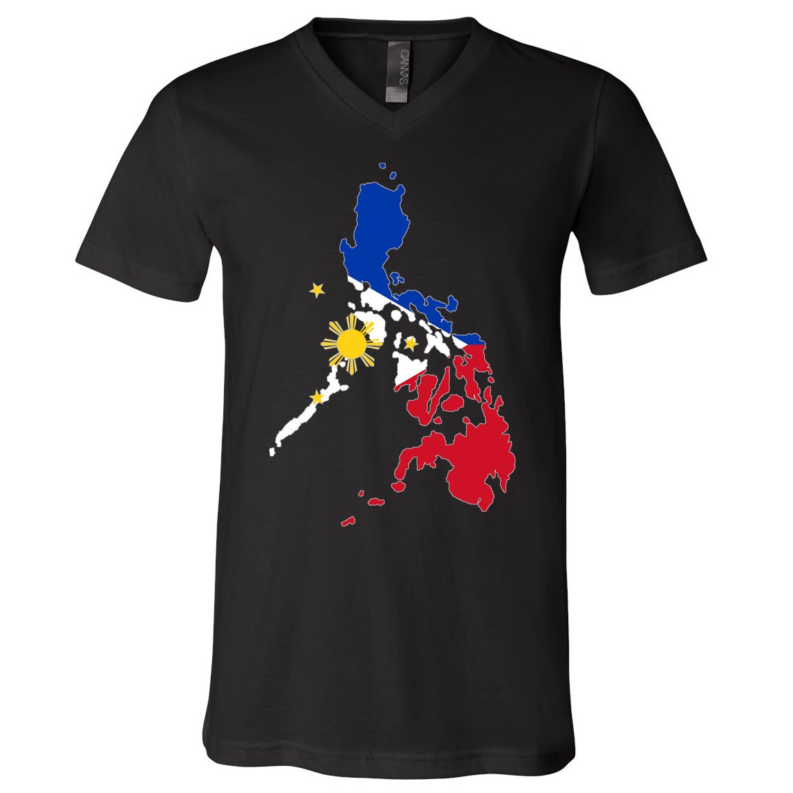 Philippines Map Flag V-Neck T-Shirt