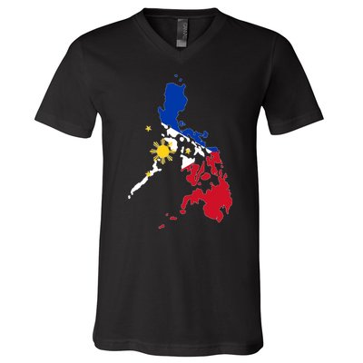 Philippines Map Flag V-Neck T-Shirt