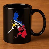 Philippines Map Flag 11oz C Handle Ceramic Mug