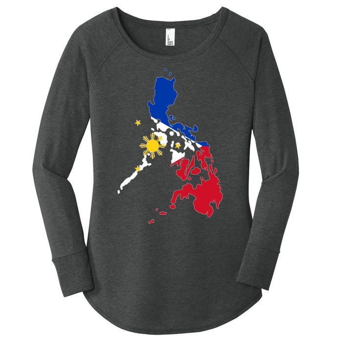 Philippines Map Flag Women's Perfect Tri Tunic Long Sleeve Shirt