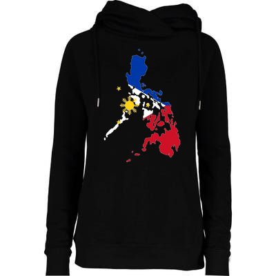 Philippines Map Flag Womens Funnel Neck Pullover Hood