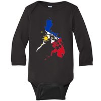 Philippines Map Flag Baby Long Sleeve Bodysuit