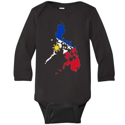 Philippines Map Flag Baby Long Sleeve Bodysuit