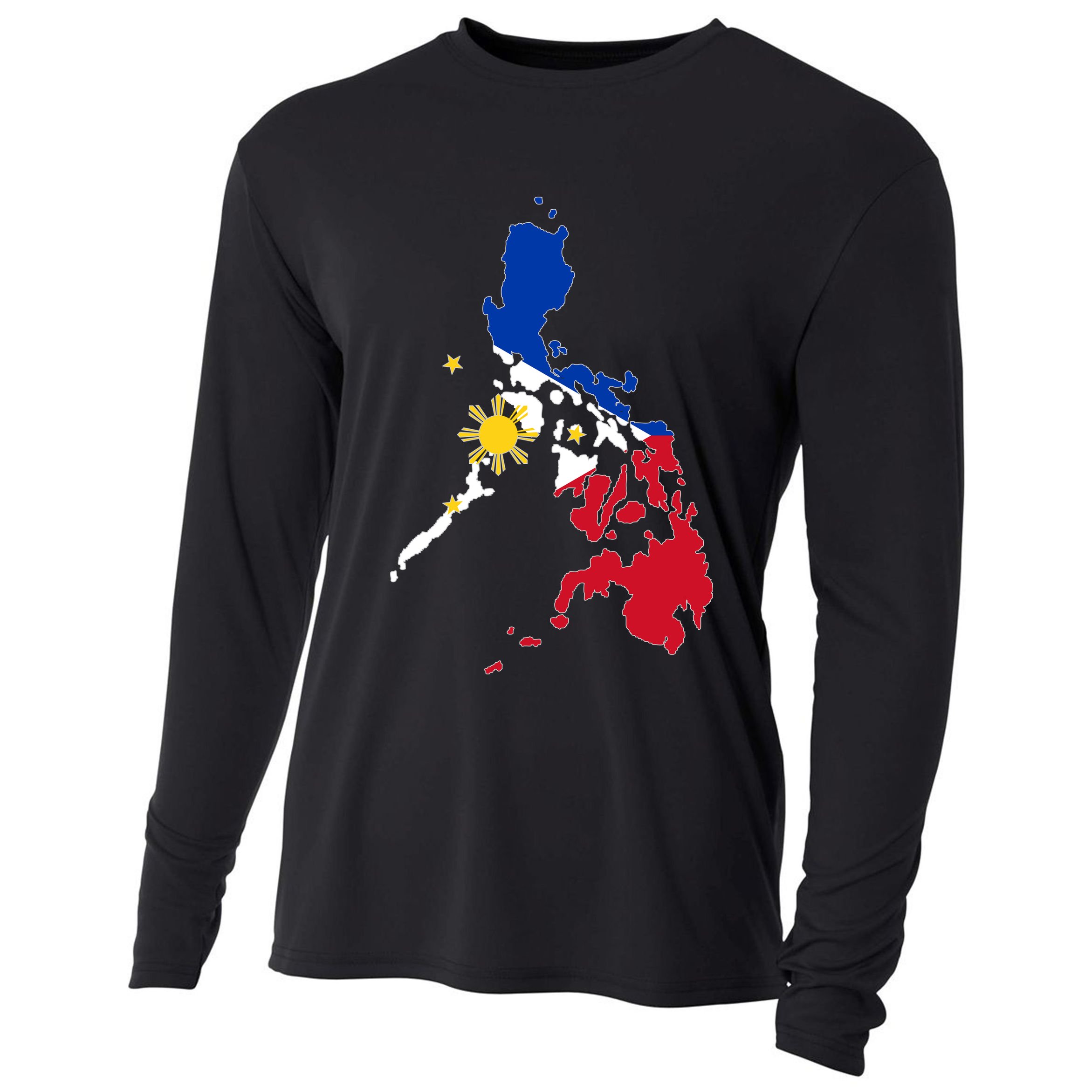 Philippines Map Flag Cooling Performance Long Sleeve Crew