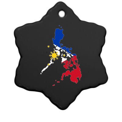 Philippines Map Flag Ceramic Star Ornament