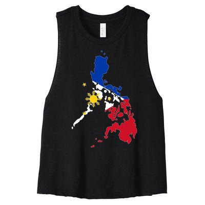 Philippines Map Flag Women's Racerback Cropped Tank