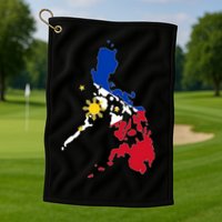 Philippines Map Flag Golf Towel
