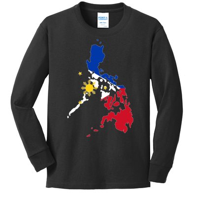 Philippines Map Flag Kids Long Sleeve Shirt