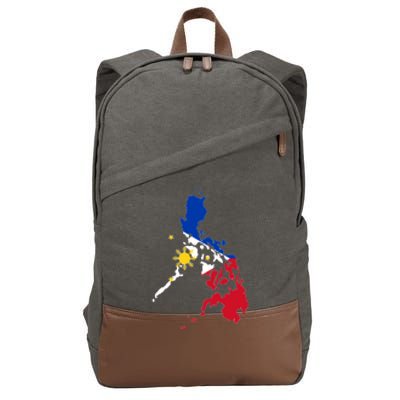 Philippines Map Flag Cotton Canvas Backpack