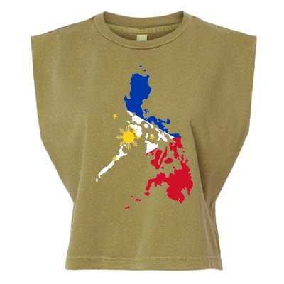 Philippines Map Flag Garment-Dyed Women's Muscle Tee