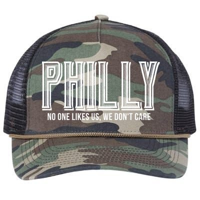 Philly Fan No One Likes Us We Don't Care Retro Rope Trucker Hat Cap