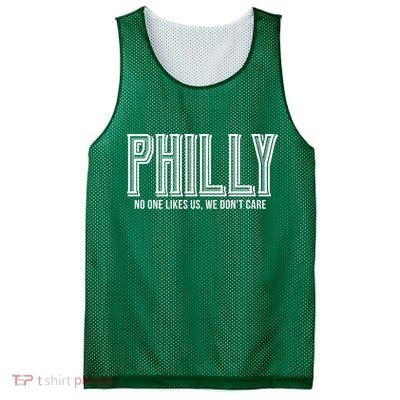 Philly Fan No One Likes Us We Don't Care Mesh Reversible Basketball Jersey Tank