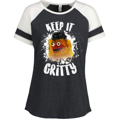 Philly Keep it Gritty Hockey Mascot Enza Ladies Jersey Colorblock Tee